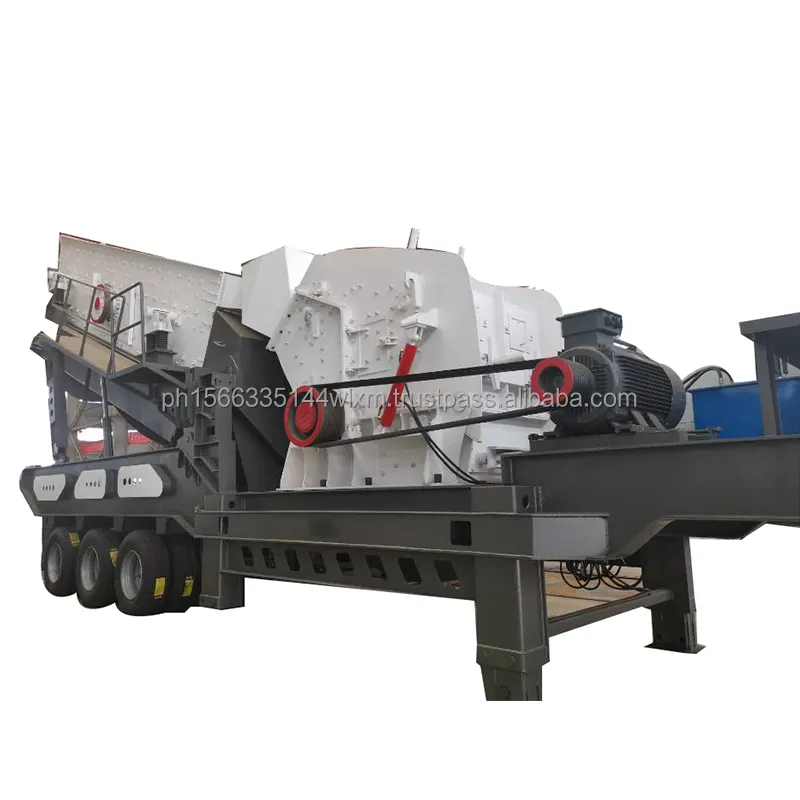 Mobiele Graniet Kalksteen Steen Breekinstallatie, Compleet Set Beweegbare Stenen Crusher Lijn, Alles In Een Mobiele Impact Crusher