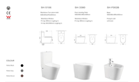 Ensemble WC et bidet mural en céramique pour salle de bain, vente en gros à prix réduit