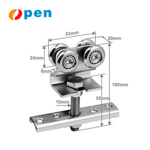 Rouleau de porte coulissante moderne en nylon et plastique à 4 roues en acier inoxydable, rouleau de porte pliante, rouleau de porte coulissante avec installation à vis - Product Image 2