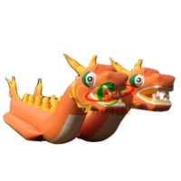 Bateau Dragon Gonflable Rouge Personnalisé à Voie Unique, Certifié CE, en PVC, pour Jeux de Remorquage en Eau Chaude et Location