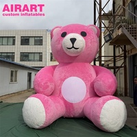 Ours en peluche gonflable rose personnalisé Airart, mascotte géante gonflable en forme d'ours de dessin animé pour décorations de centres commerciaux