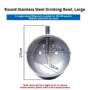 Nuova Ciotola Rotonda in Acciaio Inox per Abbeveraggio Suini con Bevitore Rinforzato e Beccuccio per Maialini e Scrofe Attrezzatura per Allevamento - Product Image 4