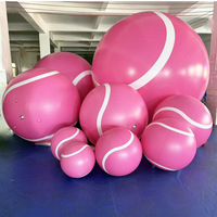 Jeu de Sport interactif géant gonflable rose Tennis sauter balle de Sport pour la décoration de terrain de jeu public extérieur