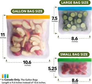 Non-woven Reusable Food Storage <b>Bags</b> BPA FREE Freezer <b>Bags</b> EXTRA THICK Leakproof Reusable Lunch <b>Bag</b> for Salad Fruit - Product Image 2