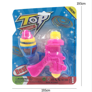 <b>Top</b> Flashing Spinning <b>Top</b> <b>Gun</b> Pink Yellow 19.5cm Electronic Light Up <b>Toy</b> For Kids Age 5 7 Years - Product Image 1