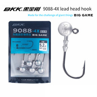 Kail Pancing Jig Head Kuat BKK 9088-4X, Diperkuat untuk Air Tawar dan Air Asin, untuk Ikan Bass dan Ikan Besar