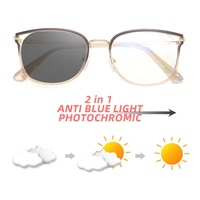 Dernier arrivage de lunettes légères à la mode Tr90 Lunettes de transition photochromiques anti-lumière bleue pour femmes