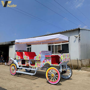 Voiture de tourisme classique vintage, type calèche, pour parc d'attractions, avec sièges confortables - Product Image 1