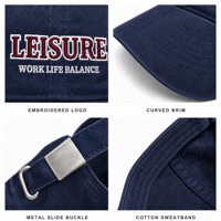 Casquette de baseball personnalisée avec logo brodé noir effet vieilli, six panneaux, style Dad Hat, streetwear, visière incurvée, en sergé de coton, vente en gros OEM