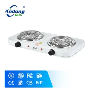 Xiitong — poêle à double spirale électrique, avec 2 couvercles de brûleur, bobine en acier inoxydable, assiette chaude