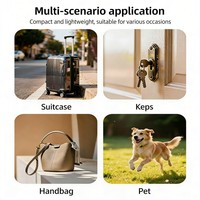 Pelacak Hewan Peliharaan Pintar Petop Kompatibel dengan Google Find My Device Pelacak Real-Time Global untuk Anjing Kucing Koper Kunci Dompet Hitam