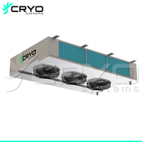 Évaporateur électrique robuste pour chambre froide, soufflage double face, en acier inoxydable, résistant à la corrosion, double décharge