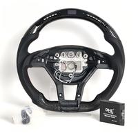 Volant sport en fibre de carbone avec LED, fond plat, remplacement premium, 2013-2014 W204 personnalisé