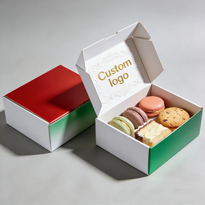 Nouvelle conception de boîte à dessert, emballage pour pâtisserie, service de livraison de traiteur, boîte à dessert, emballage pour <span class=keywords><strong>mini</strong></span>-biscuits, boîtes à biscuits crumble 6x6 X4 - Product Image 2