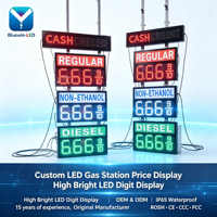 Letrero LED de 12 Pulgadas para Gasolinera, 8.889/10, Caja de Luz, Pantalla de Precios de Combustible para Exteriores, Personalizable