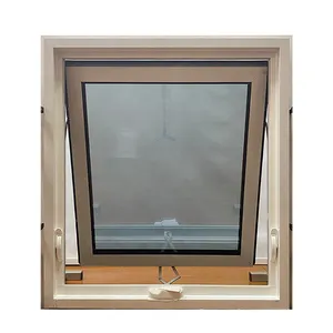 ヨーロピアンスタイルアルミブラックオーニング換気窓ダブルガラストップシングルオーニングドアと窓