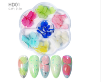 Design mixte de vraies fleurs, breloque pour ongles, décoration de fleurs séchées, artisanat en résine 3D pour Nail Art, fleurs sèches
