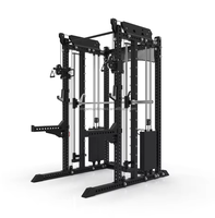 POWERMAN FITNESS Machine Smith en métal de haute qualité pour usage commercial en salle de sport avec système de croisement de câbles et pile de poids de 90 kg/120 kg