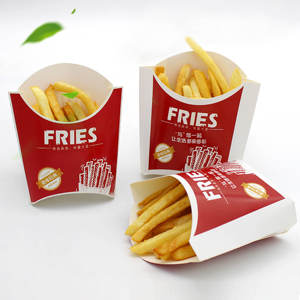 Custom Logo <b>Square</b> Matte Restaurant Grade French Fries Paper Box Greaseproof Eco-Friendly Disposable Fast Food Takeout Packaging - Product Image 2