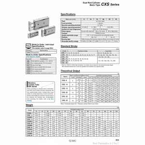 Cilindro de varilla doble SMC Pneumatics, piezas neumáticas de alta calidad, - Product Image 1