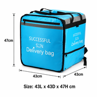 Sac isotherme personnalisé OEM en bâche imperméable, grande taille 43x43x47cm, doublure en feuille d'aluminium, mousse, sac de livraison alimentaire en gros