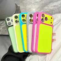 Coque de téléphone en silicone liquide bicolore pour iPhone 18 Pro 13 14 15 16 17 Pro Max 17 Pro, protection antichoc officielle avec grandes fenêtres