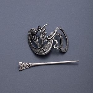 Horquilla para el cabello de estilo gótico nórdico con cuernos de ciervo, piedra de luz de luna, hoja de arce y nudo celta vikingo vintage nórdico - Product Image 4