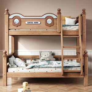 Design moderno <span class=keywords><strong>letto</strong></span> a castello in legno massello con scale per bambini - Product Image 2
