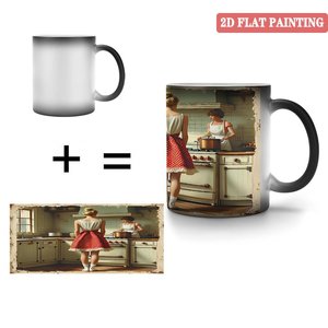 Frosted Black 11oz <b>Ceramic</b> Mug Heat Sensitive Blank <b>Cup</b> For Office Gift - Product Image 4