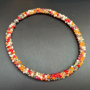 Collier ras du cou en perles nouées faites à la main, ensemble de bijoux, collier ras du cou en cristal, chaîne de perles, cristal à facettes étincelant, cadeau mignon, boule <span class=keywords><strong>JADEAR</strong></span> - Product Image 5