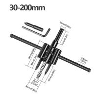 Meilleure vente alliage type d'avion réglable métal bois cercle scie cloche fraise foret pour verre plastique plaque de plâtre ouvre-trou