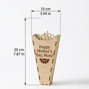 Custom Wooden <b>Flower</b> Vase Mothers Day Gift Wooden <b>Bouquet</b> <b>Box</b> Floral Arrangement Desktop Home Decoration Wedding Centerpiece - Product Image 3