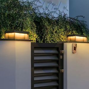 Lampe solaire pour poteau extérieur, étanche, en acier inoxydable, pour portail de jardin, colonne, cour, villa, mur - Product Image 1
