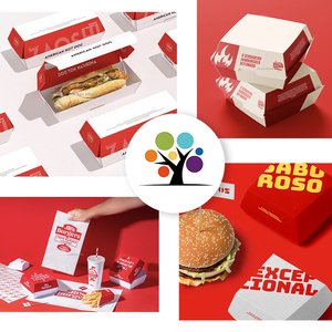 Cajas para <span class=keywords><strong>Hamburguesas</strong></span> con Diseño Personalizado, Contenedor Biodegradable para Llevar, Cajas Compostables para <span class=keywords><strong>Hamburguesas</strong></span> para Comida Saludable de Cafetería - Product Image 4