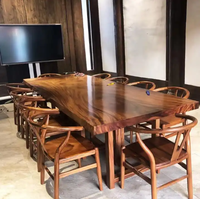 Ensemble élégant de table console en bois massif pour hôtel, restaurant, cuisine, bar avec panneau en bois de résine époxy 1pc