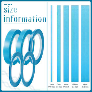 Ruban adhésif fin haute température pour peinture automobile, résistant aux courbes, 150 degrés, bleu - Product Image 3