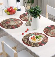 Napperons ronds en PVC écologiques, résistants aux taches, lavables et durables pour la décoration de tables de fête, de banquet, de mariage et de dîner, ou comme cadeaux.