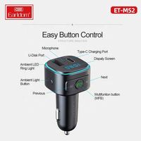 EARLDOM BT5.0 Reproductor MP3 para Coche USB Transmisor FM QC 3,0 Receptor de Pantalla Kit Manos Libres Estéreo Portátil APE Amplificador de Voltaje para Coche