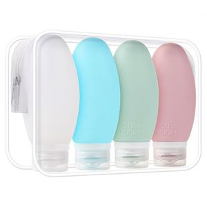Ensemble d'organisateurs de voyage en silicone personnalisables et rechargeables, kit de bouteilles de voyage en silicone, articles de toilette, 2 oz 90 ml, ensemble de bouteilles de voyage en silicone - Product Image 1