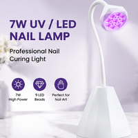 Lampe à ongles UV LED mini rechargeable portable 7W, lampe tactile pour manucure avec tête en silicone, sécheuse à vernis à ongles UV pour usage domestique