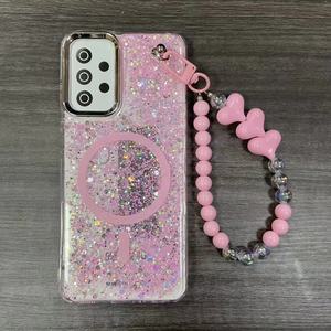 Para <span class=keywords><strong>Google</strong></span> <span class=keywords><strong>PIXEL</strong></span> 8A 9A Imprimir patrón magnético TPU Funda de teléfono para Samsung A32 A16 S26 Fancy Glitter Phone Case con Love Chain - Product Image 3