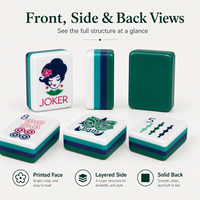 Juego de Mahjong Americano Clásico de Acrílico Verde con 160 Fichas para Entretenimiento en el Hogar