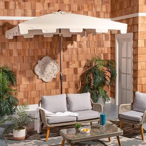 <span class=keywords><strong>Zimmerman</strong></span>-paraguas cuadrado para exteriores, sombrilla con protección UV, color Beige y blanco, 7 '6 ", 4 varillas - Product Image 2