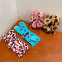 Coque Hiver Chaude 3D Lapin en Fourrure Douce pour iPhone Duo, Motif Léopard, Oreilles Longues, Peluche Moelleuse, Housse Antichoc