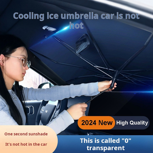 2024 nouveau v-ouverture pliable voiture pare-soleil pare-brise voiture pare-brise pare-soleil <span class=keywords><strong>parapluie</strong></span> avec poignée pliable pour voiture universelle - Product Image 2