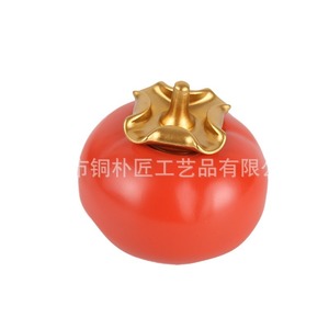 Caja de dulces de cobre puro con forma de caqui para boda, caja de dulces con forma de caqui, recuerdo de boda/caja de regalo de compromiso. - Product Image 5