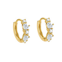 Zierliche Gold Vermeil 925 Sterling Silber Marquise Cluster Creolen 925 Silber Blumen Zirkon Huggies