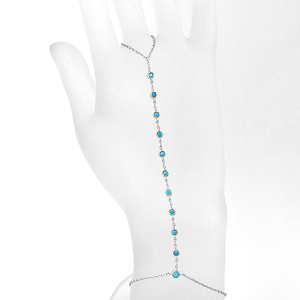 Cadena <span class=keywords><strong>de</strong></span> anillo <span class=keywords><strong>de</strong></span> mano turquesa para <span class=keywords><strong>mujer</strong></span> joyería 925 Plata chapada en <span class=keywords><strong>oro</strong></span> pulsera <span class=keywords><strong>esclava</strong></span> pulsera <span class=keywords><strong>de</strong></span> dedo - Product Image 2
