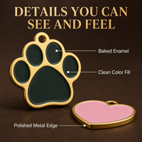 Étiquettes d'identification personnalisées en métal pour animaux de compagnie, gravées au laser, avec nom de chien ou de chat, numéro de téléphone et anneau fendu
