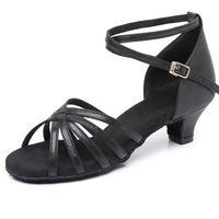 Sepatu Dansa Ballroom/Latin untuk Anak Perempuan dengan Bagian Atas dari Microfiber, Sol Kulit Sapi, Lapisan Suedette, Hak 4.5cm - Sepatu untuk Pertunjukan Panggung